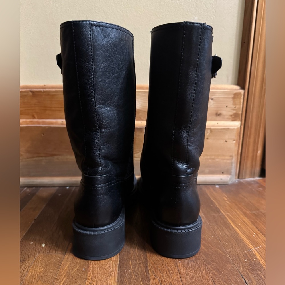 Vince Black Leather Mid-Calf Boots - Picture 5 of 5